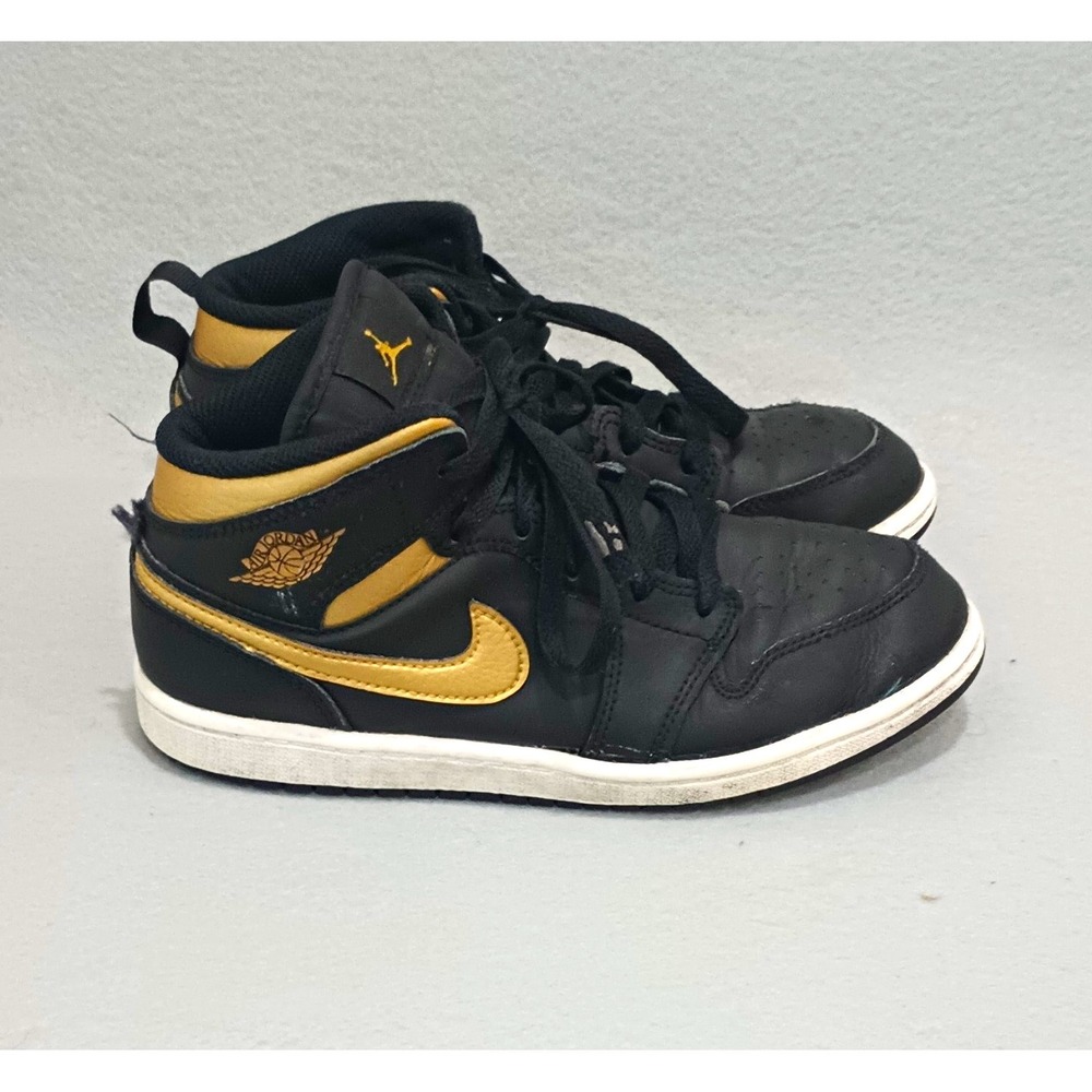 Jordan Air Jordan 1 Mid GS Mid Top Black/Gold/White Youth 3Y DQ8424-071